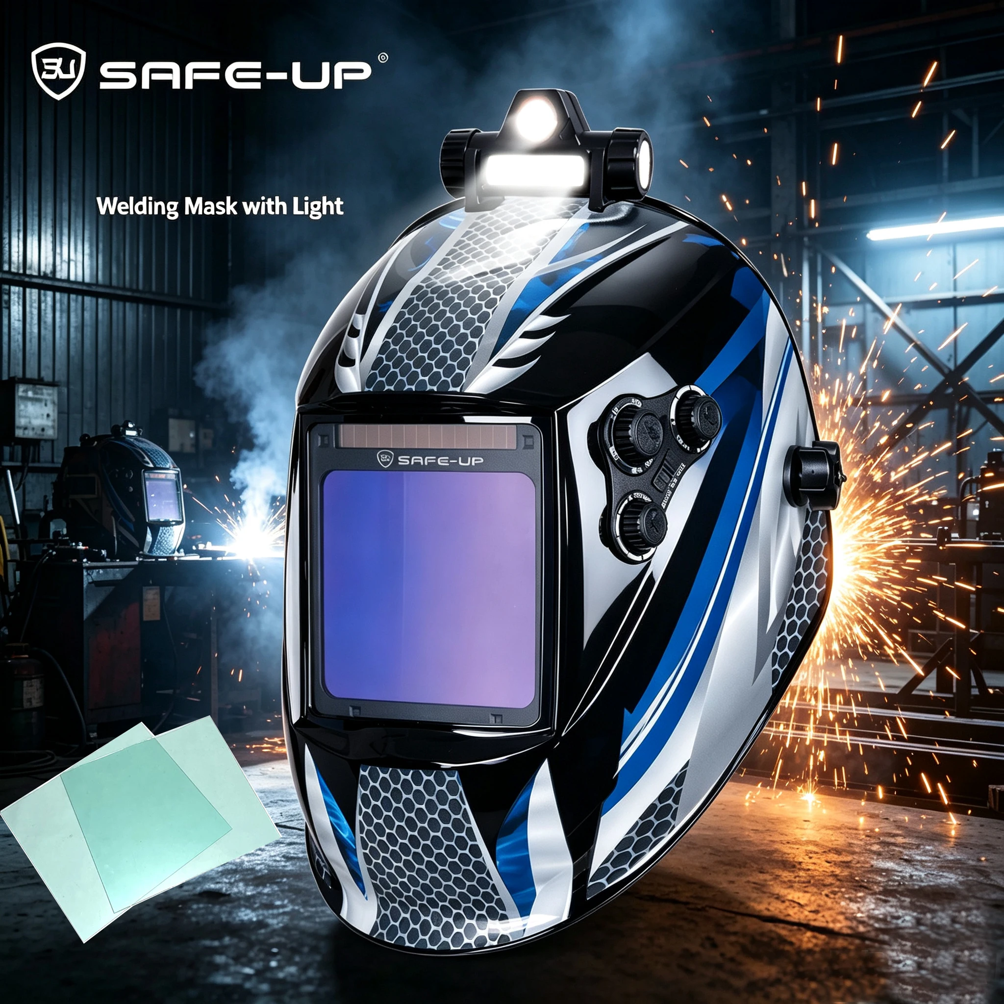 Welding Helmet Welder Mask Large View True Color 4 Arc Sensor Solar Power Auto Darkening Welding Mask For Welder