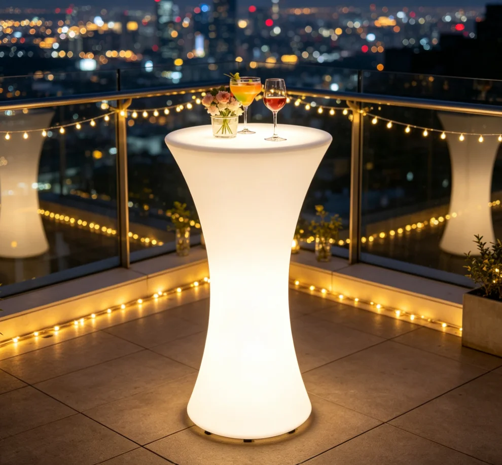LED Bar Cocktail Table RGB Color Modern Outdoor Furniture Nightclub Light Up for Party