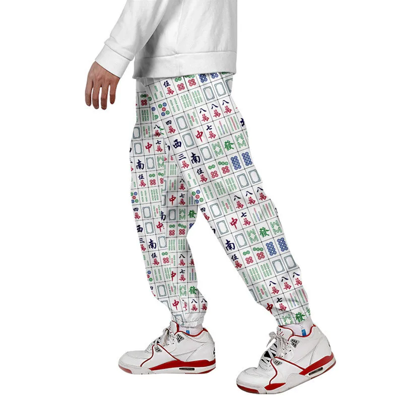 

China Mahjong 3D Digital Printing Sweatpants Men Multi Pocket Long Cargo Pant Harajuku Jogger Trousers Streetwear Pants Oversize