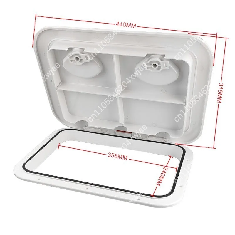 Nylon Rectangular Deck Plate Marine Boat Access Cover Hatch with Gasket for Yacht RV Storage