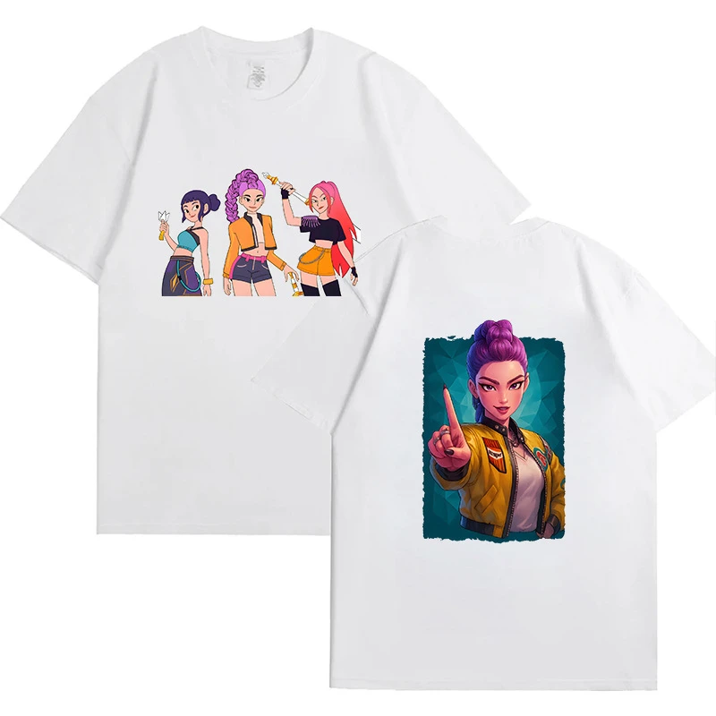 Camiseta Kpop Demon Hunter HuntrX para mujer, camisetas gráficas coreanas, camisetas de manga corta, camiseta Harajuku para mujer, camisas estéticas de moda