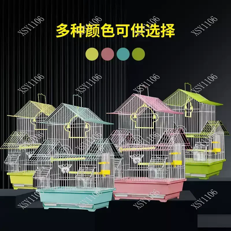 Decorative Roof Bird Cage Metal Villa Cage for Small Parrot, Pearl Bird & Breeding Use