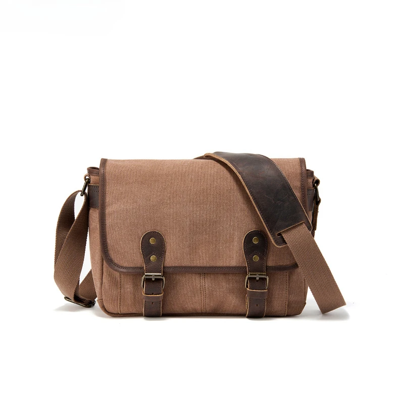 Retro Canvas Messenger Bag for Men, Large Sling Bag, Casual Crossbody Bag for Hanging Out Daily Commute, School Bag College Bags