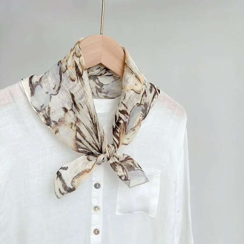 

Scarf Linen Women Head Wrap Handkerchief Sun Protection Breathable Summer Accessory For Spring Holiday Gift