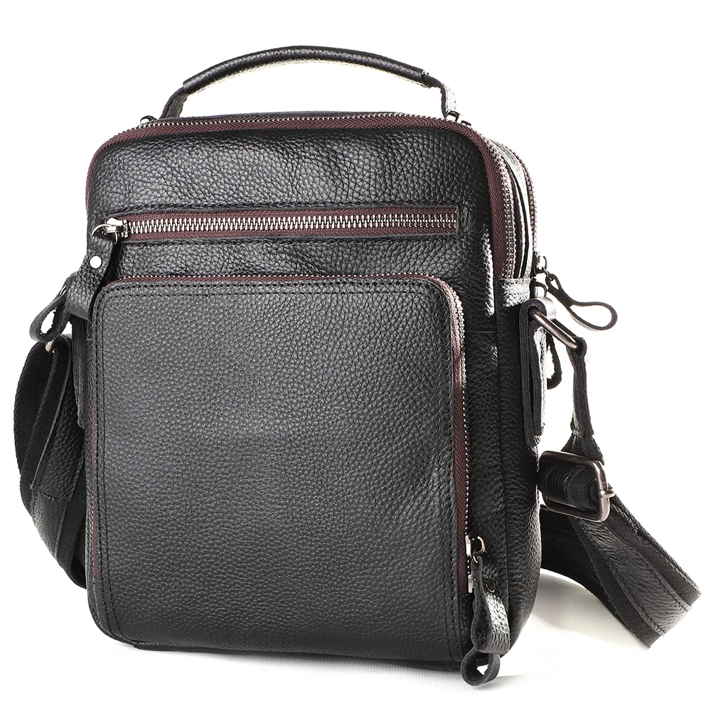 

Nesitu High Quality Vintage Coffee Brown Black Top Grain Cowhide Genuine Leather Shoulder Men Messenger Bags Cross Body M6479