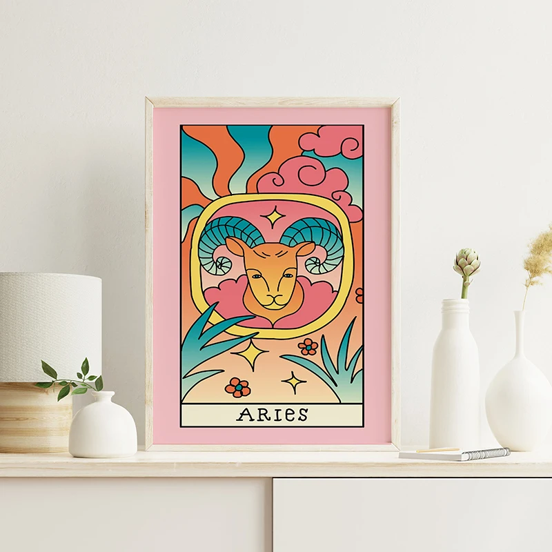 1pc frameless Canvas Painting 12 Zodiac Signs Canvas Painting Gemini Aries Sagittarius Scorpio Cancer Leo Libra Poster Print Con