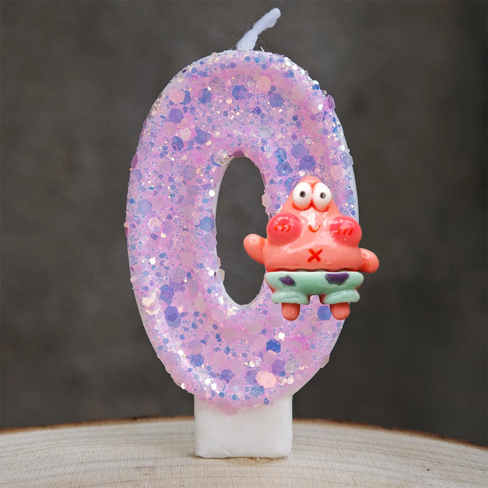 SpongeBob Schwammkopf Geburtstagskerzen Tortendekoration für Kinder Babyparty Geburtstagsfeier Kuchendeko-Set