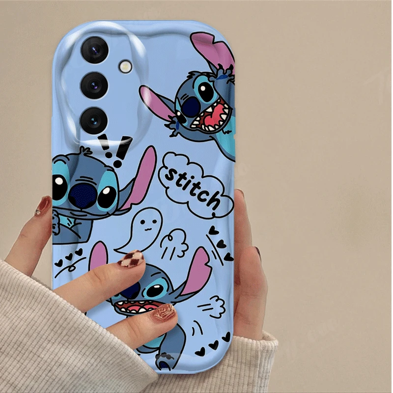 Disney Stitch Wave Phone Case For Samsung Galaxy A54 A34 A24 A14 A13 A53 A33 A73 A23 A52 A52S A32 A22 A12 A51 A71 Silicone Cover