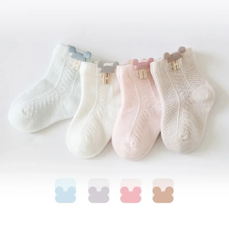 Summer Baby Mesh Thin Socks Cartoon Soft Cotton Newborn Sock Princess Infant Toddler Girls Cute Breathable Socks