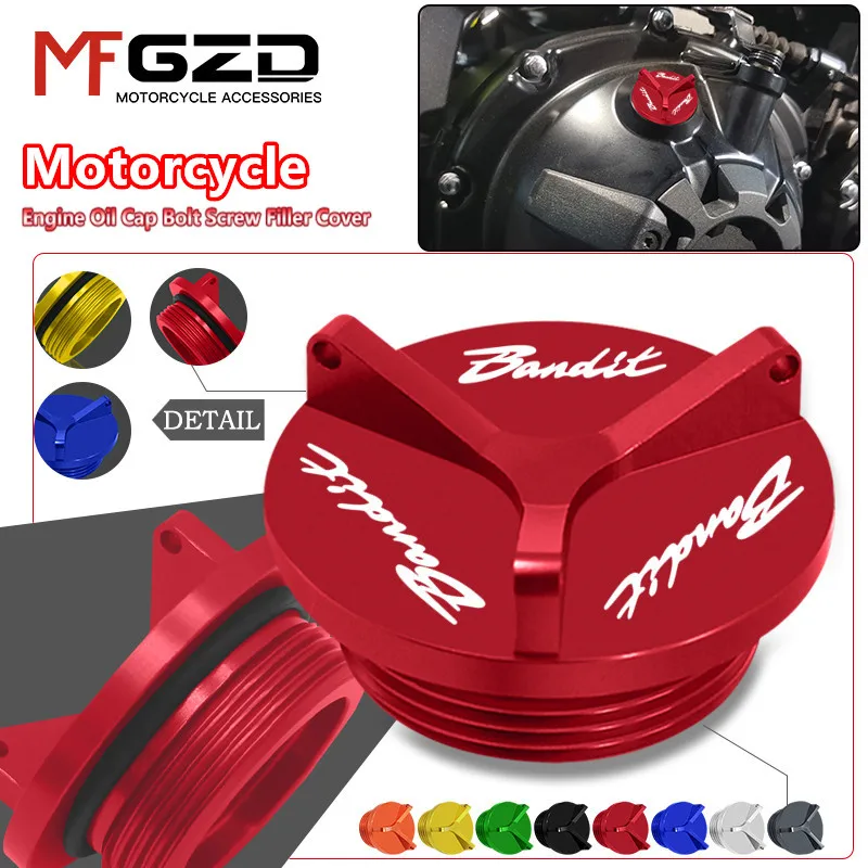 

For SUZUKI Bandit 400 600 650 1200 1250 1250S Motorcycle Accessories CNC M20*1.5 Engine Oil Cap Fuel Filler Cap Protection