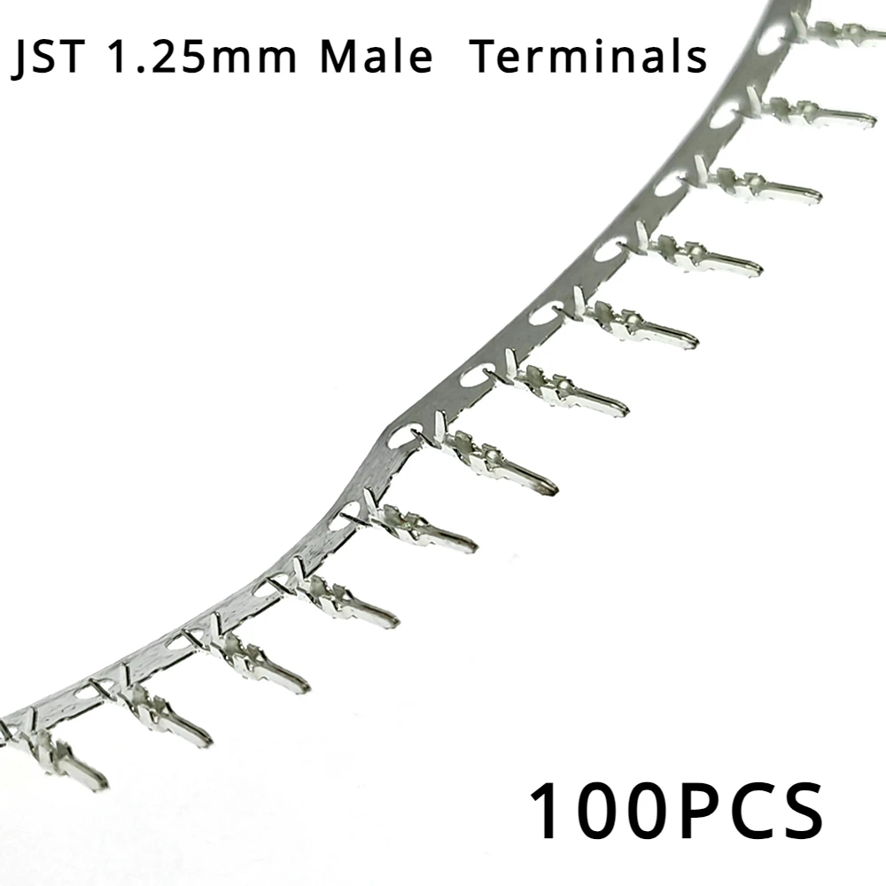 

100PCS/LOT JST 1.25mm Male Crimp Pins Connectors 1.25 Terminals