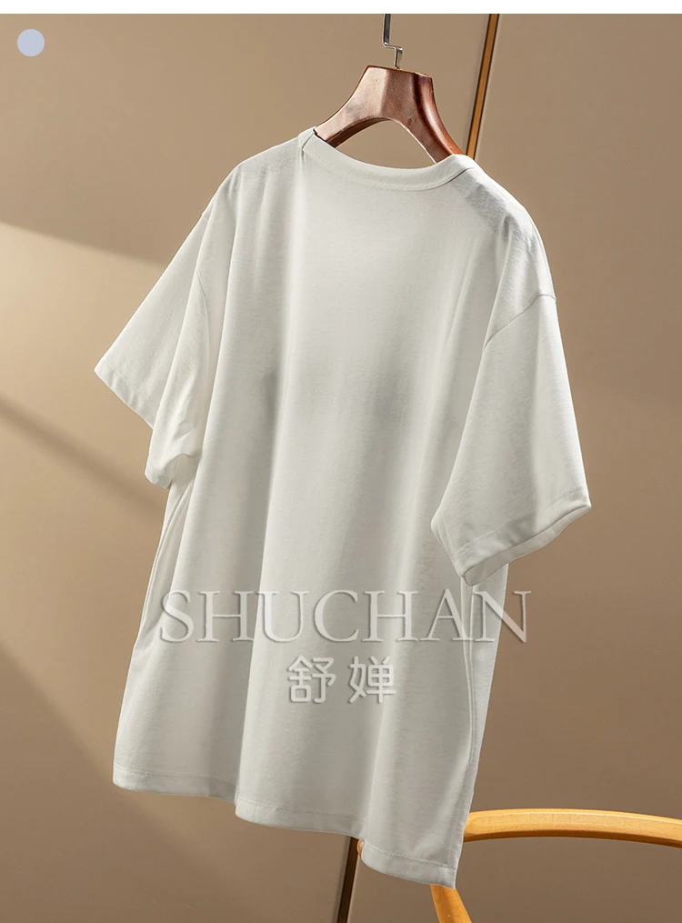 رسالة عادية فضفاض القطن تي شيرتات قصيرة الاكمام المرأة 89A9 Blusas Mujer De Moda 2025 الصيف المرأة تي شيرت #6