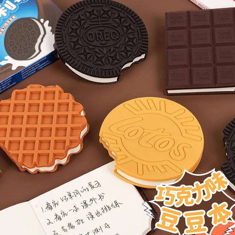 

Creative Mini Chocolate Cookies Notepad，Pocket Notebook Ornament Model Toy Holiday Gift