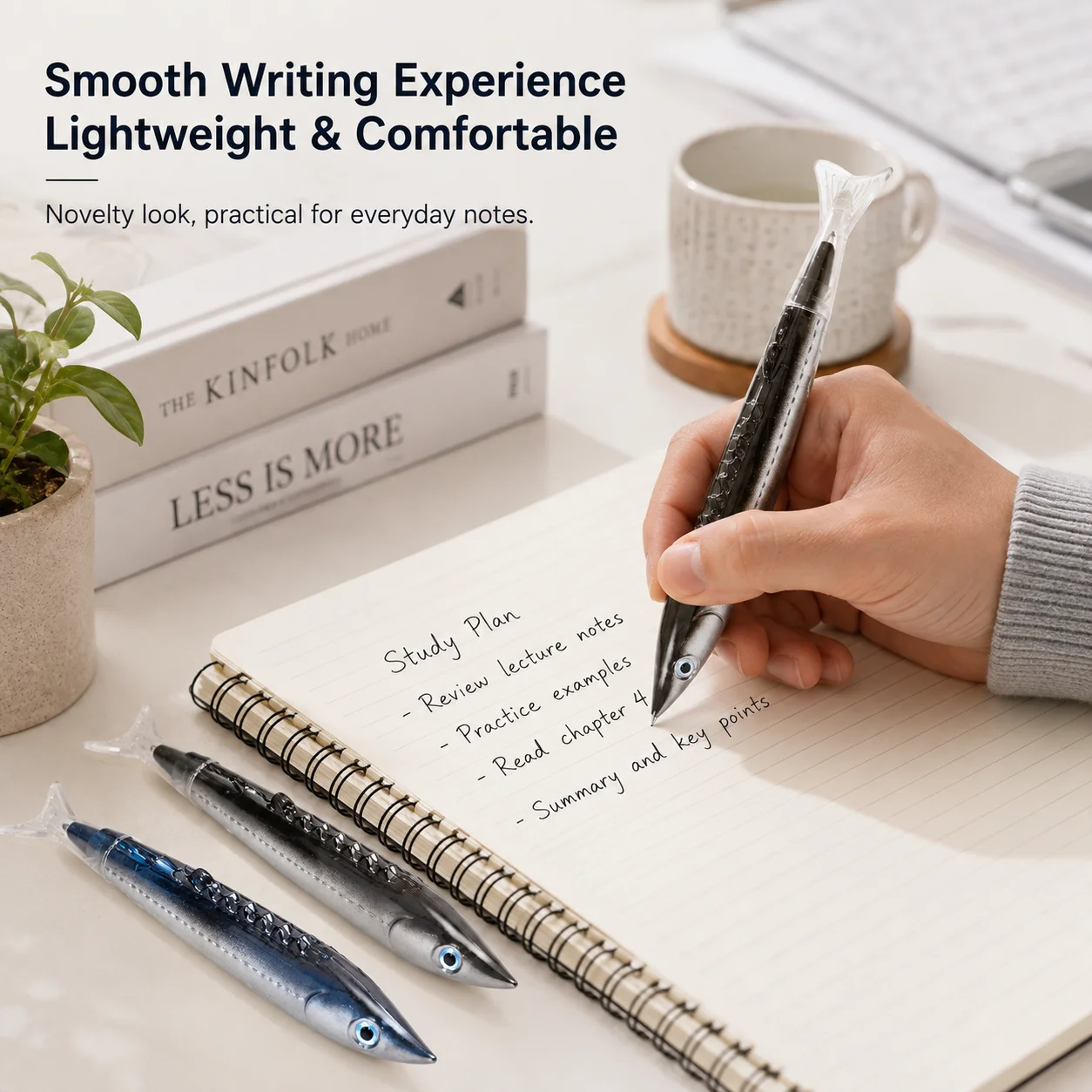 Sturgeon Fish Pen, Chinese Sturgeon Series Ballpoint Pen with Smooth Ink, Creative Novelty Gift for Students and Fishermen