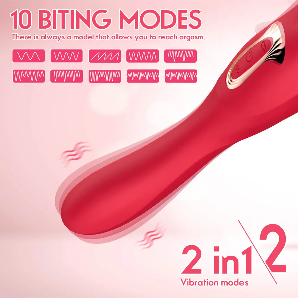 Female Vibrator Tongue Licking Clitoris High-frequency Vibration Masturbator 2-in-1 Sex Toy