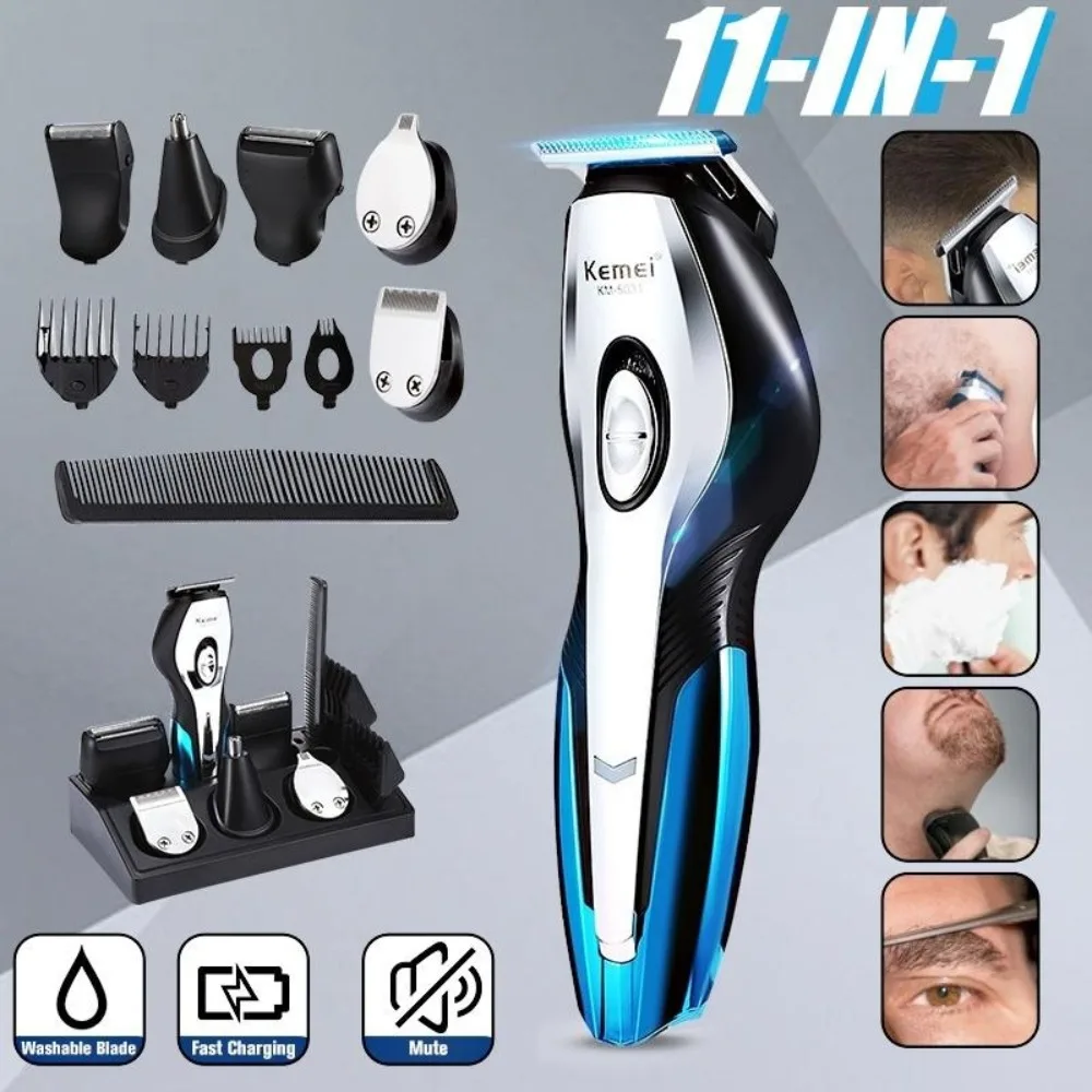 

11 in1 Professional Fast Rechargeable Hairdresser Barber Shaving Razor Cordless Beard Razor Styling Sculpting Tool Ear Nose Hair