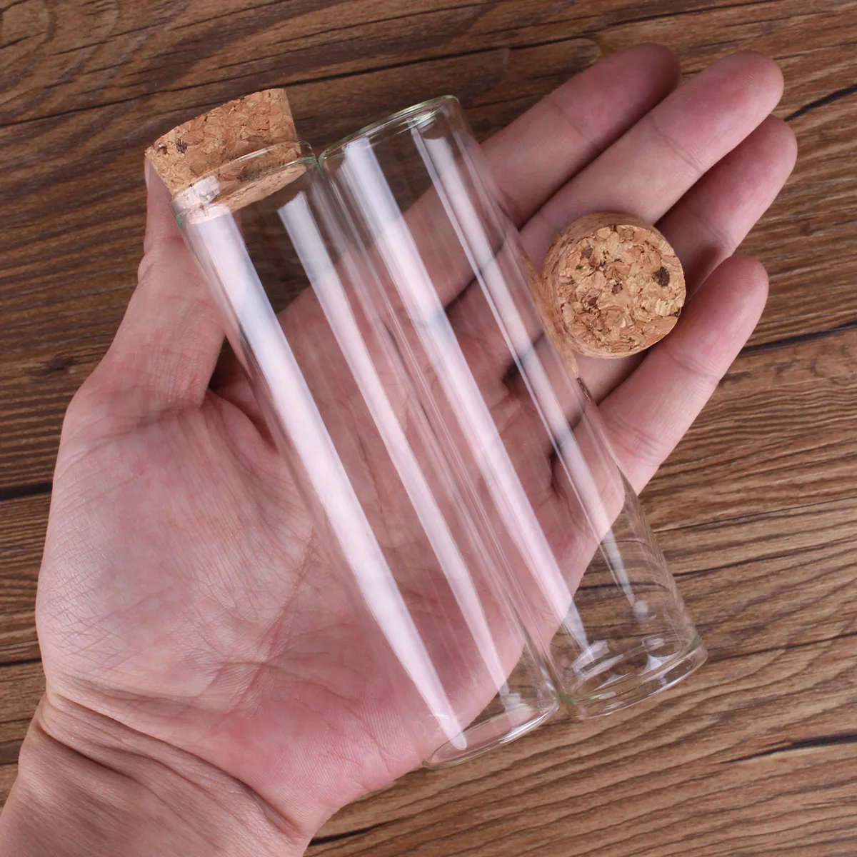 5 sztuk 60 ml szklanych probówek z korkiem Probówki laboratoryjne Słoiki na przyprawy Fiolki Terrarium 3 * 12 CM do akcesoriów Rzemiosło DIY
