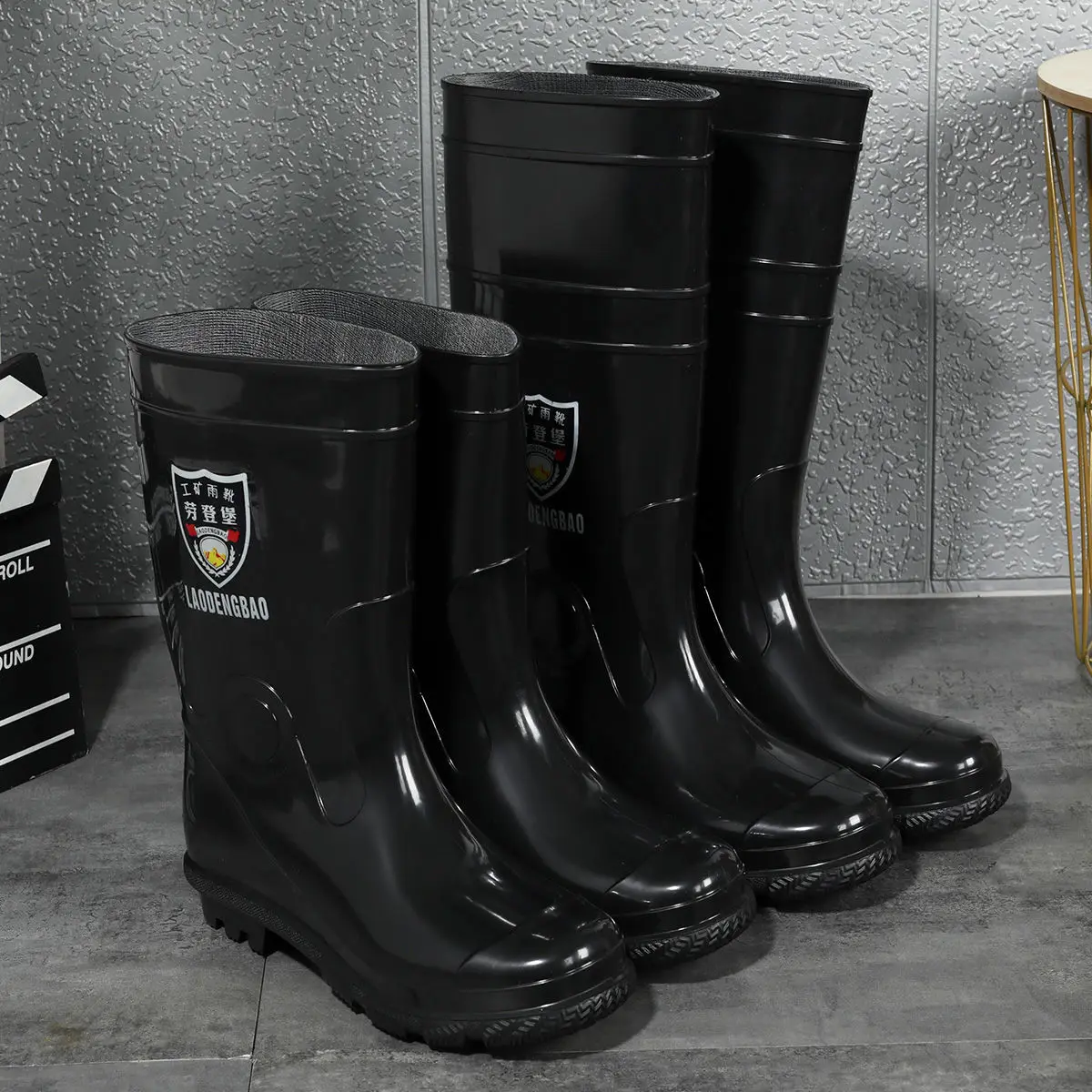 أحذية مطر مطاطية مقاومة للماء للرجال، أحذية عمل قصيرة للمطبخ مضادة للانزلاق، أحذية مائية مضادة للانزلاق للاستخدام المنزلي