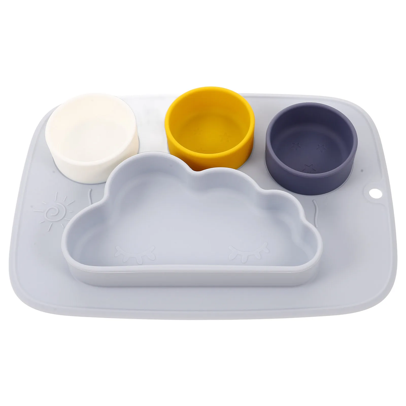 

Silicone Toddler Weaning Plate with Suction Base Divided Sections Food-Grade Microwave Dishwasher Safe Nonslip