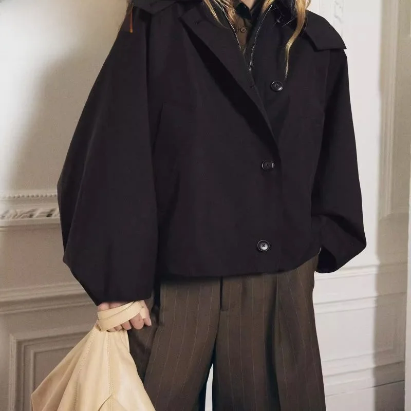 Casual Lose frauen ort Länge Lange Sve Windjacke Mantel Herbst Winter Neue Ankunft Straße Sle Polyester Faser Winddicht