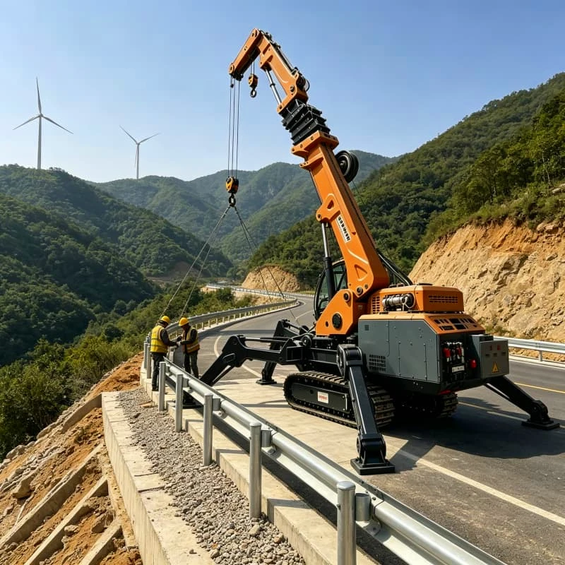 High Capacity Spider Crane Portable Tracked Mobile Hoist for Glass Curtain Wall Installation Project 10Ton Customized