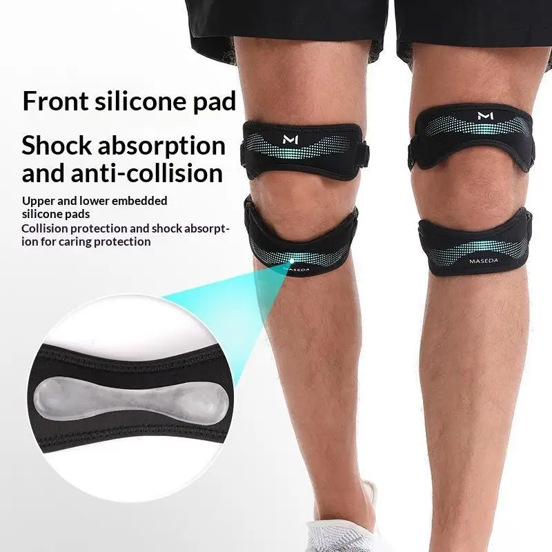1Pc Soft Adjustable Shock Absorbing Double Patellar Band Knee Support Breathable Knee Patella Stabilizer Strap Knee Protector