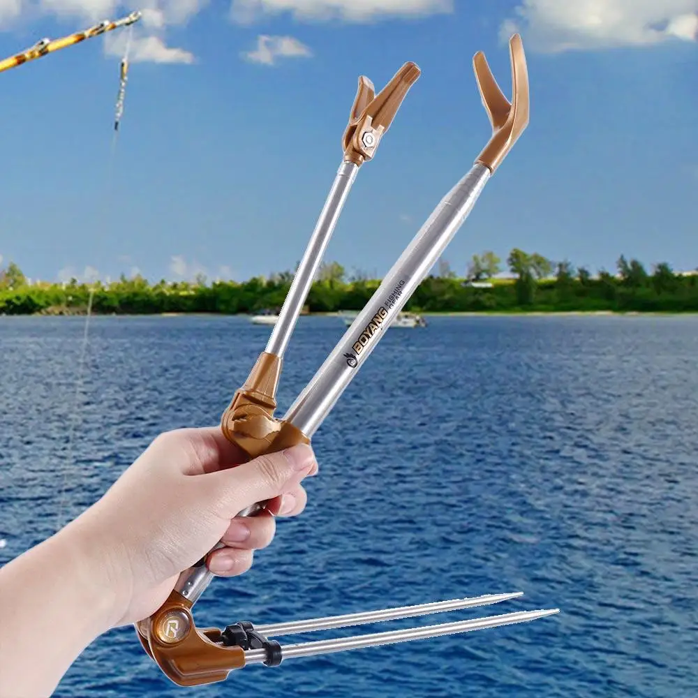 Telescopic Anti-rotation 1.5M 1.7M 2.1M 2.3M Double Groove Fishing Pole Holder Fishing Rods Holder Hand Rod Fishing Bracket image 5