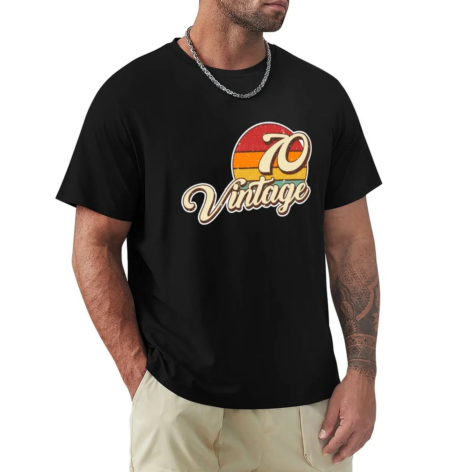 

Vintage 1970 50th Birthday T-Shirt anime luxury designer T-shirt men