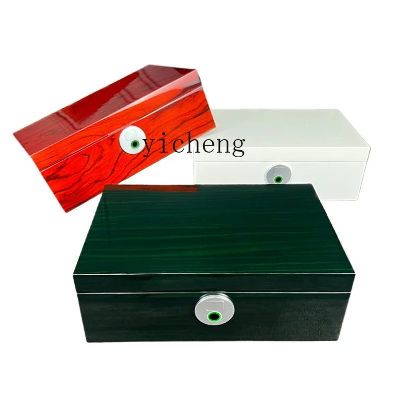 

ZK fingerprint jewelry box light luxury large capacity password lock jewelry exquisite high-end hand jewelry storage box