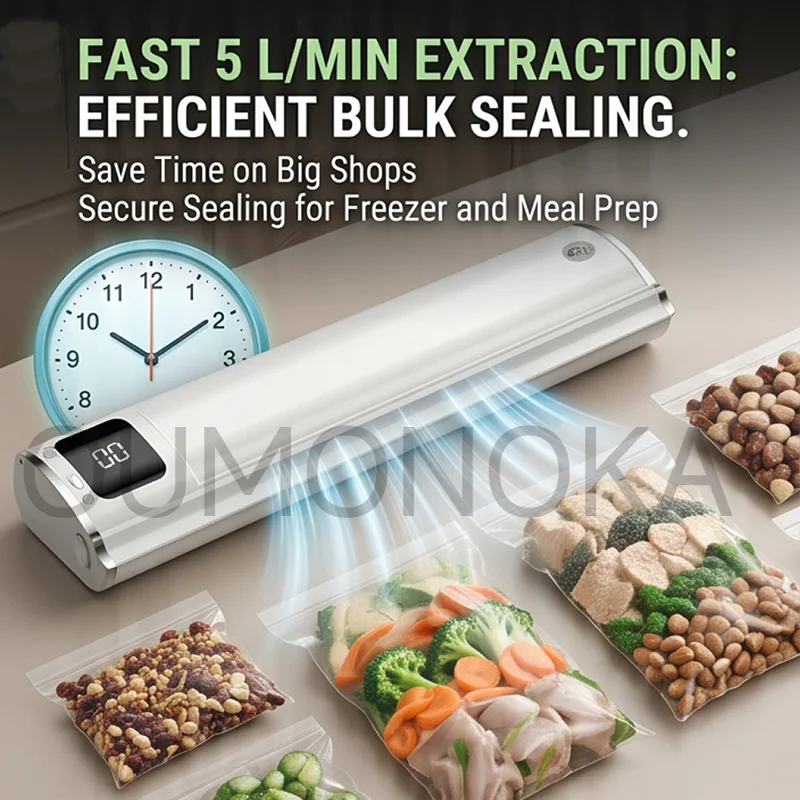 Machine à sceller sous vide électrique pour aliments, pour cuisine, scellage sec et humide, avec coupeur intégré, préservation UV, scelleuse alimentaire compacte