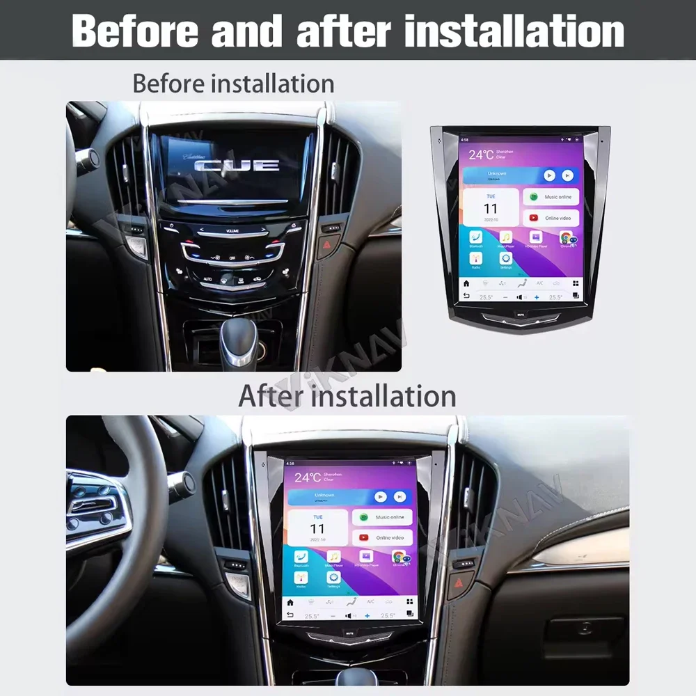 Wireless Carplay Car Radio for ATS CTS SRX Escalade 2013-2018 Android Auto GPS Navigation Multimedia Stereo Player 128G