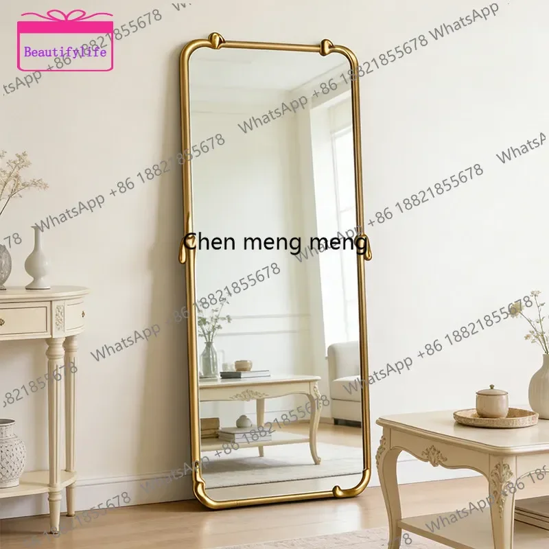 a17  European modern full-length mirror retro home full-length mirror French floor-to-ceiling mirror bedroom simple and advanced