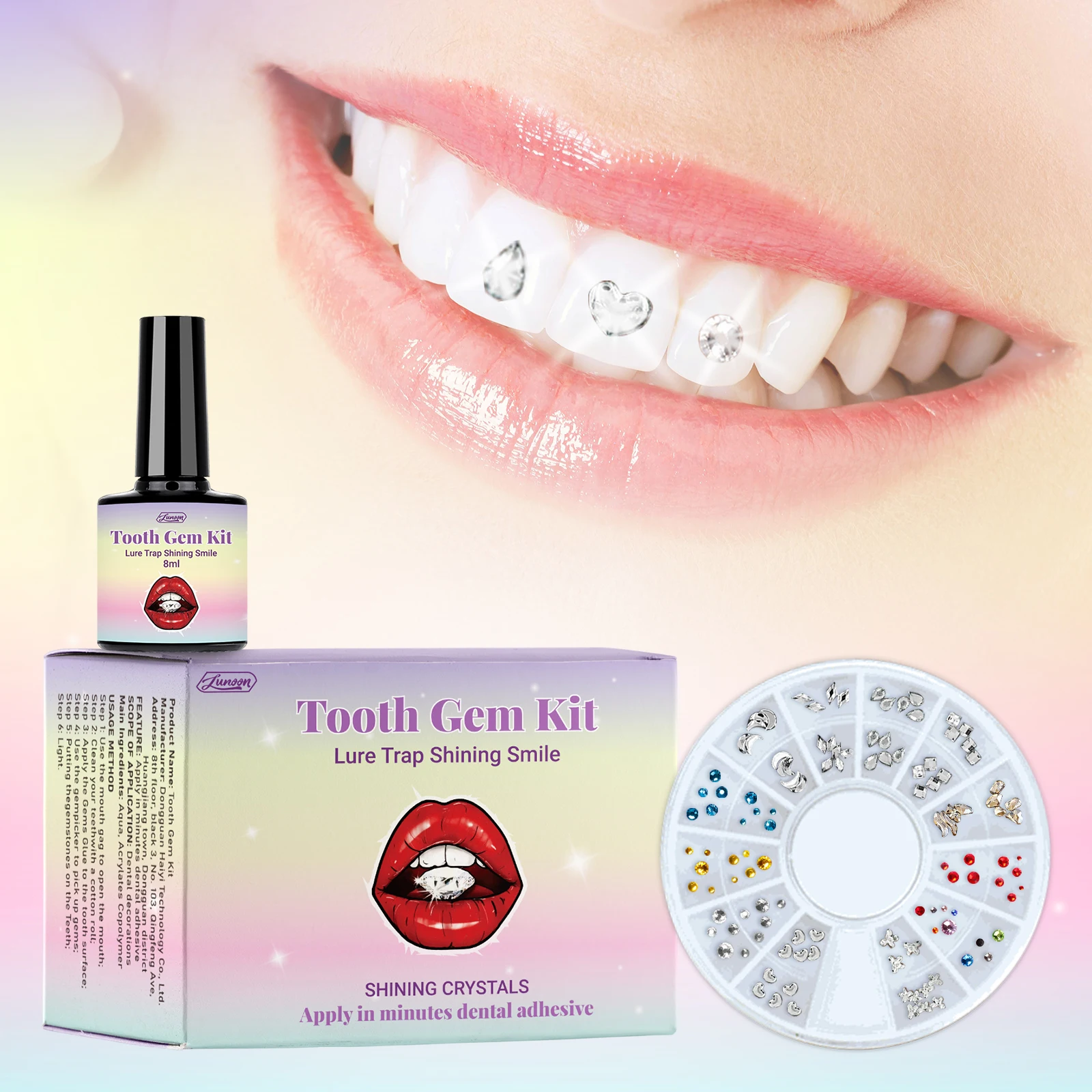 Sparkle Instantly! Professional Tooth Gem Kit - Safe & Easy DIY Dental Adhesive Glitter Gems for Home Use, Complete Beauty Smile image 2