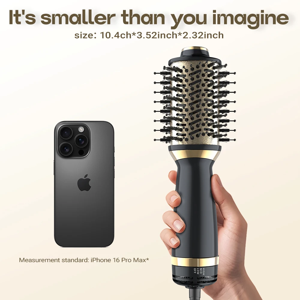 فرشاة مجفف الشعر الصغيرة المحمولة المهنية نظام تصفيف الهواء الساخن التجفيف السريع التحكم في التجعد أدوات تصفيف الشعر حجم صغير
