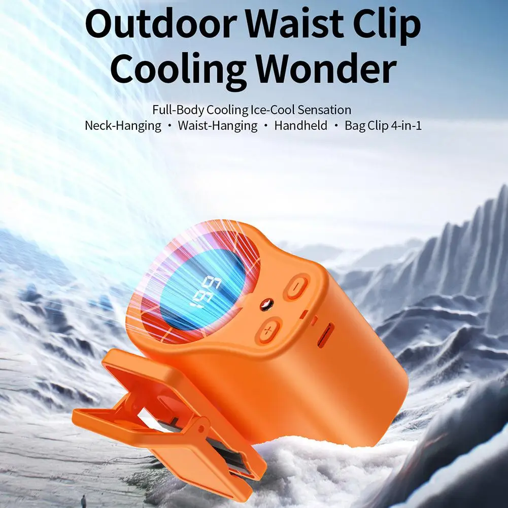 Summer Semiconductor Cooling Car Fan with LED Display USB Rechargeable Clip Portable Desk Fans 360 Rotation For Camping