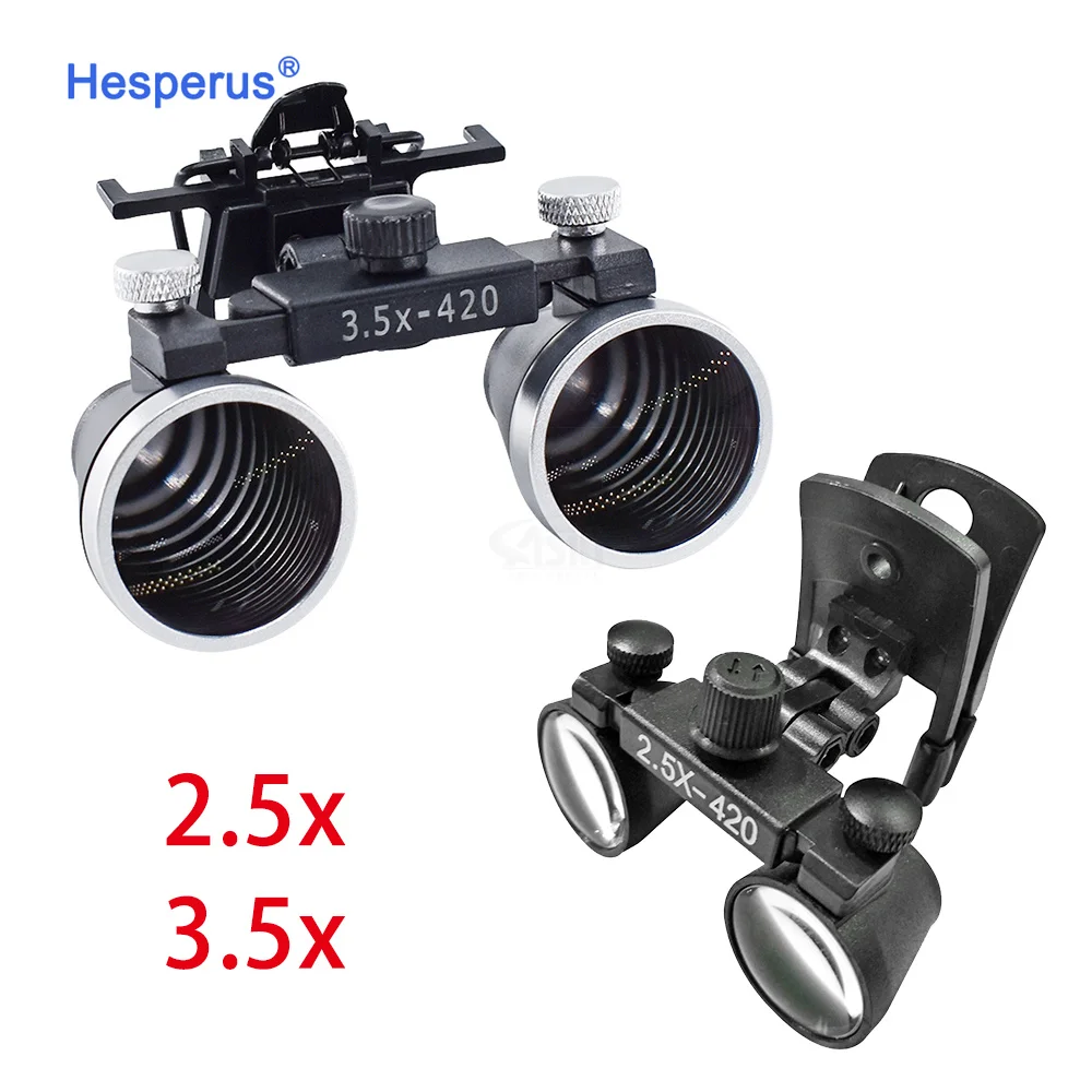 2.5x 3.5x den tal Loupes Lente d'ingrandimento binoculare Lente d'ingrandimento medica Lente ottica rivestita con clip Dentista chirurgico