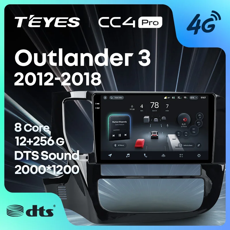 TEYES CC4 PRO For Mitsubishi Outlander 3 GF0W GG0W 2012 - 2018 LHD CarPlay Auto 2DIN Autoradio Multimedia Stereo