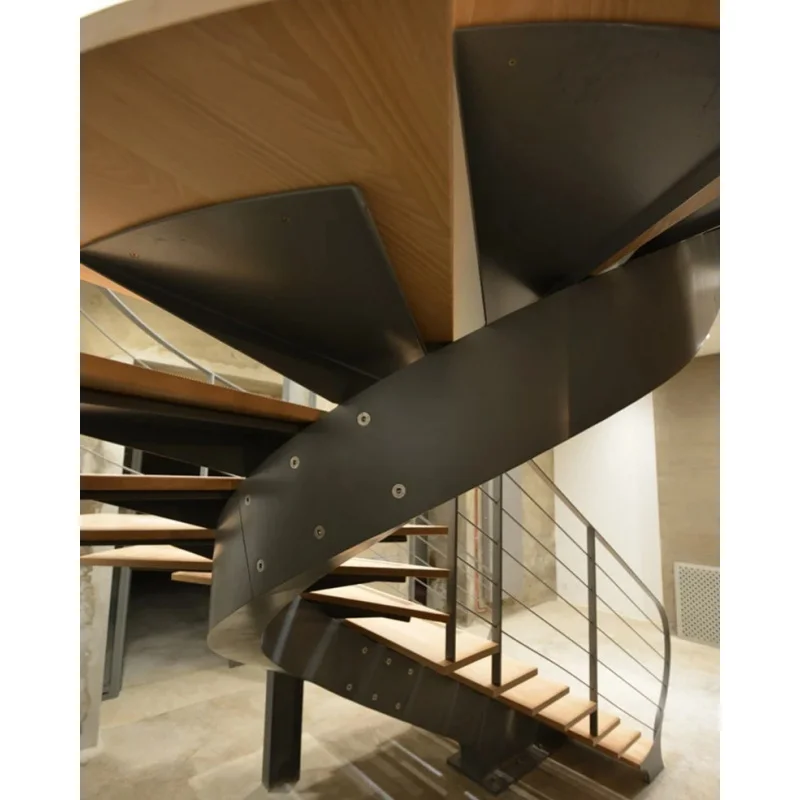 custom.Robust Exterior Curved Staircase Weather Resistant Design Outdoor Patio Access