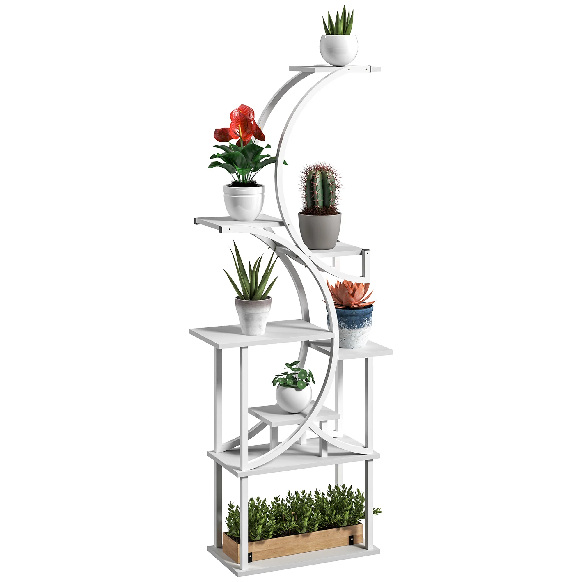 

Flower Stand/Plant Stand S-shaped frame to display plants, books, or decor，Plants Shelves