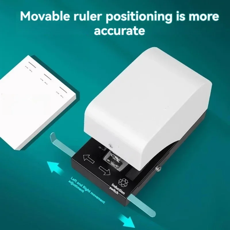Smart Induction Automatic Electric Stapler, 50‑Sheet Double‑Row Labor‑Saving Binding Stapler for Office School