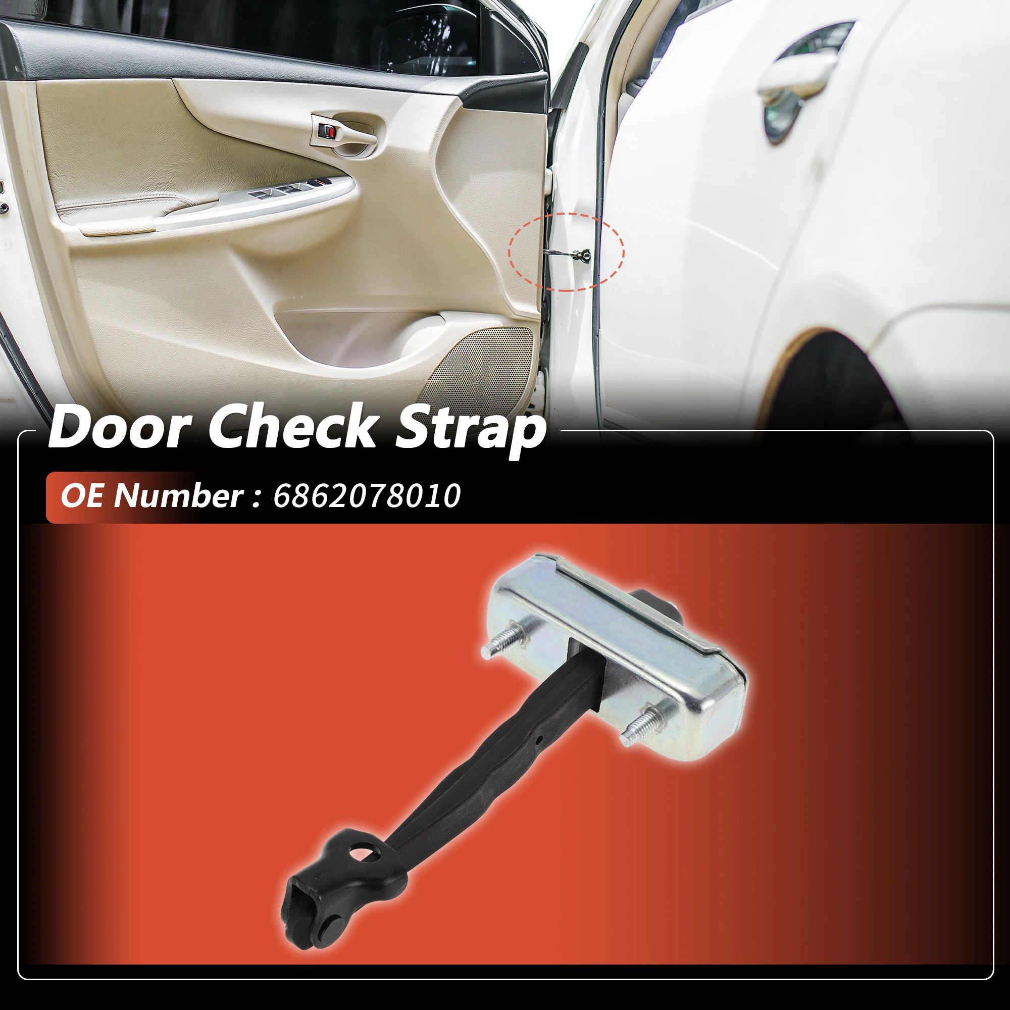 UXCELL 6862078010 Door Check Strap Left Front for Lexus NX200t 15-17