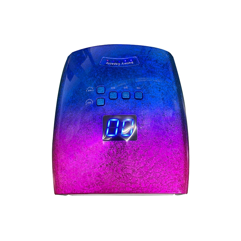 New Arrival Pink Blue Gel light 48w nail curing lamp cordless uv led nail lamp with Gradient color