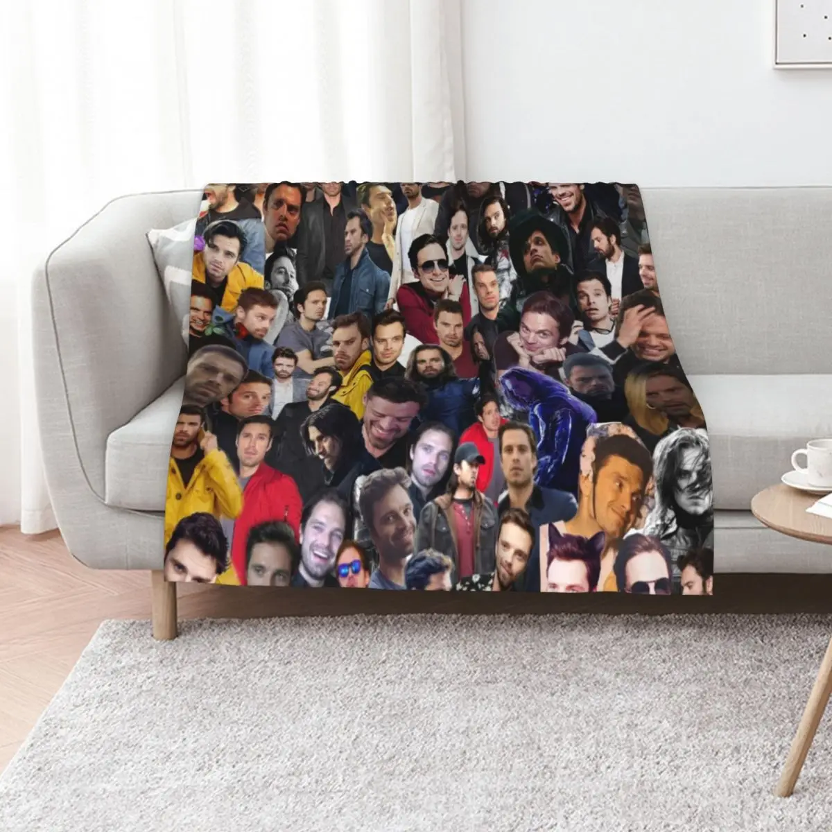 

Sebastian Stan college Throw Blanket Faux Fur Soft Warm Blanket for Bed