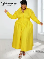 Wmstar Plus Size Maxi Jurken Voor Vrouwen Kleding Casual Losse Shirt Lange Nieuwe Jurk Mode Streetwear Groothandel Drop Shipping