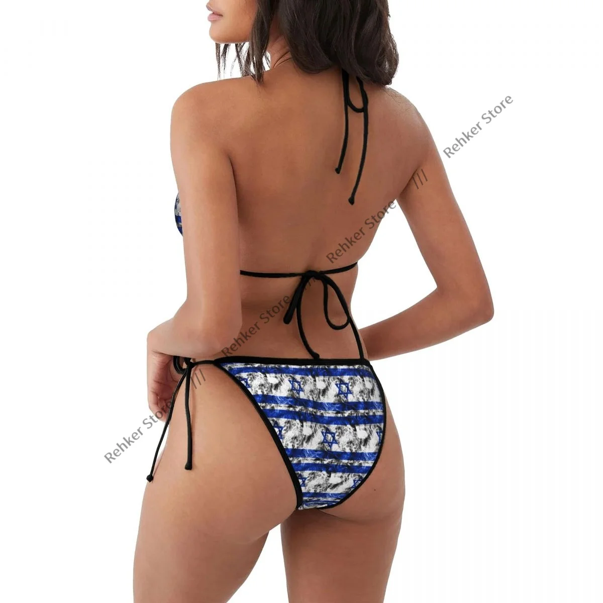 Femme maillot de bain Sexy Bikini ensemble maillots de bain israël fumée drapeau deux pièces maillot de bain