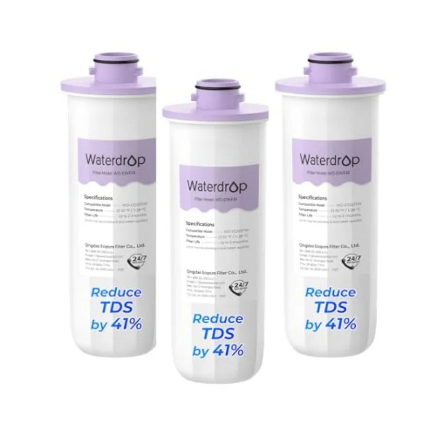 

EWFR Water Filter Replacement for ED25TW TDS Reduction Rechargeable Electric Dispenser Reduce TDS by 4% Retains Key Minerals Im