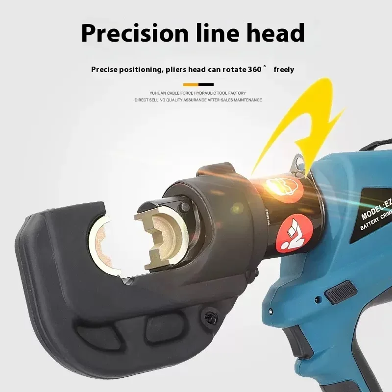 Electrical Terminal Cable Wire Fiber Kit with 12Dies Rechargeable Electric Hydraulic Cable Lug Crimper Pliers Crimping Tool