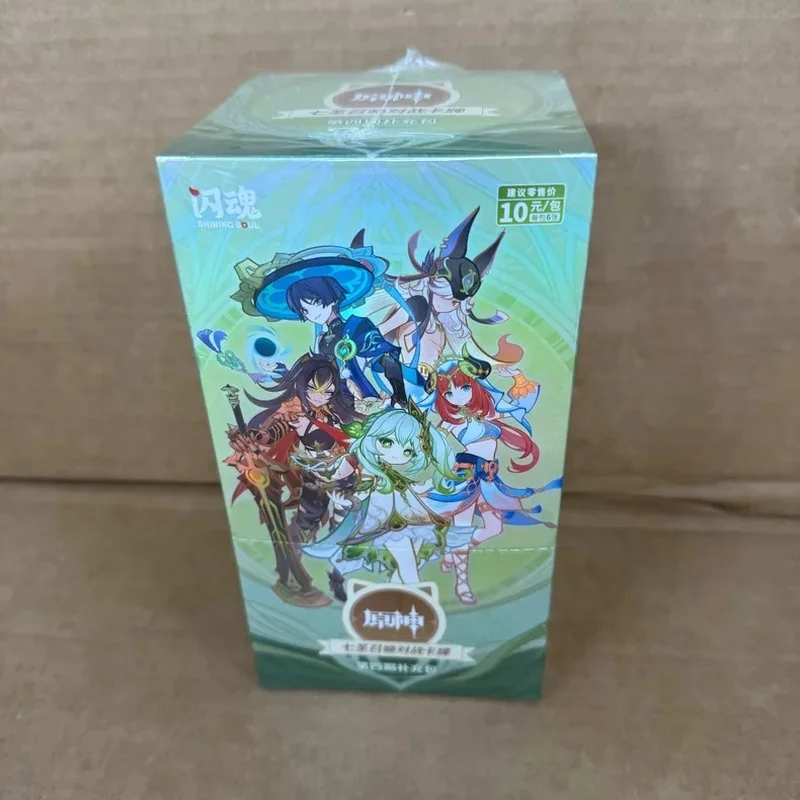 Genshin Impact Genius Invokation TCG Shining Soul Vol 4 Booster Box Trading Cards 108 Pcs Anime Card Game