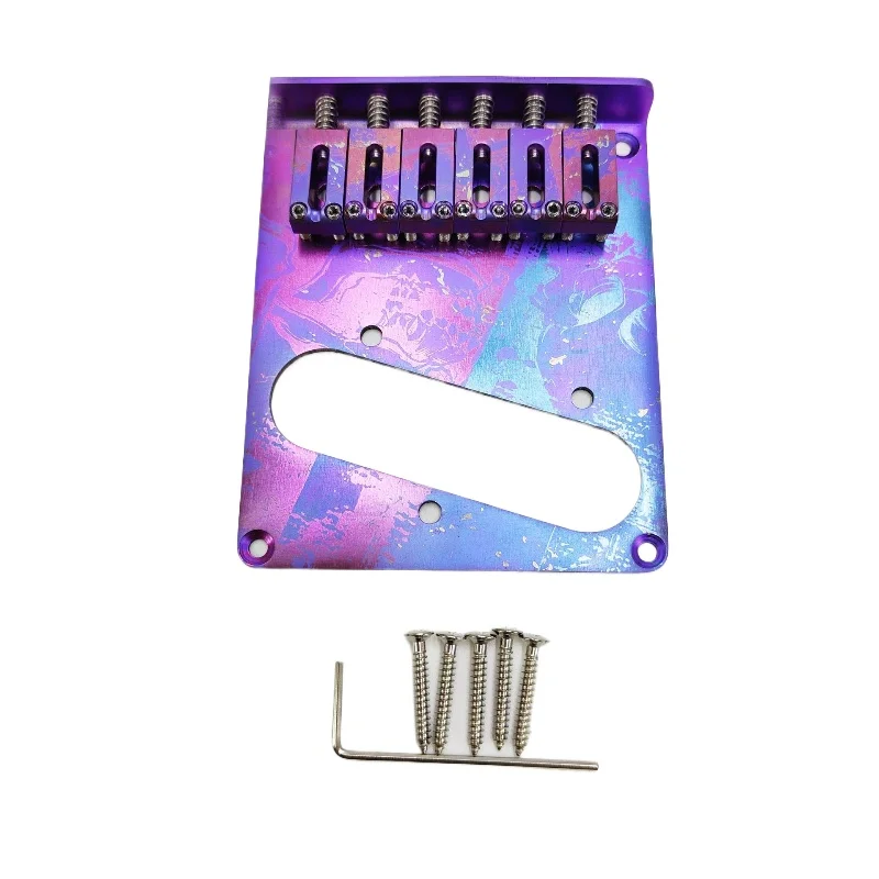 purple-finish-titanium-alloy-guitar-tailpiece-bridge-set-for-tl-electric-guitar-precision-tuning-hardware-with-stable-intonation