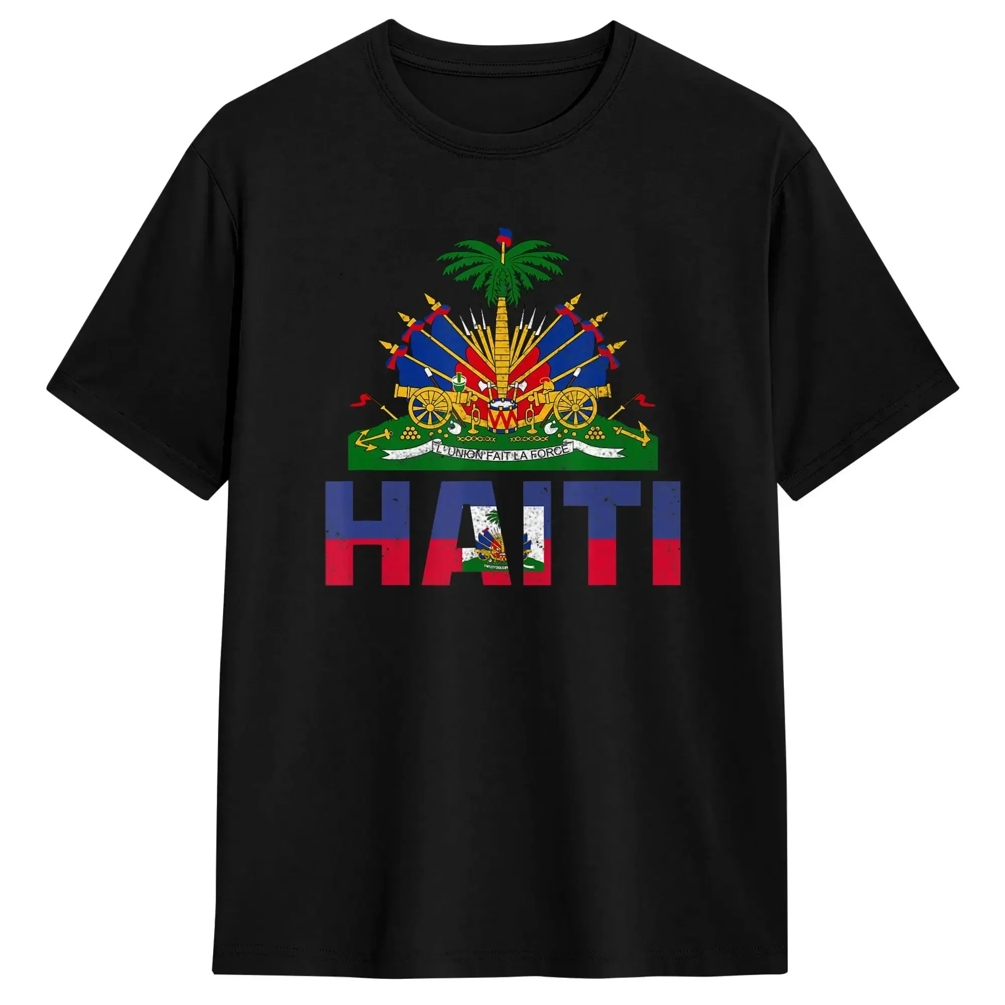 Haitian Flag Day ARt Design T-Shirt Summer  Fashion T Shirts Male Cotton Oversized Clothes Short Sleeve Street Style Tops